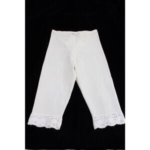 Vintage Glydons Long Leg Shaper Girdle L Lace Trim Pant Liner Knee Length